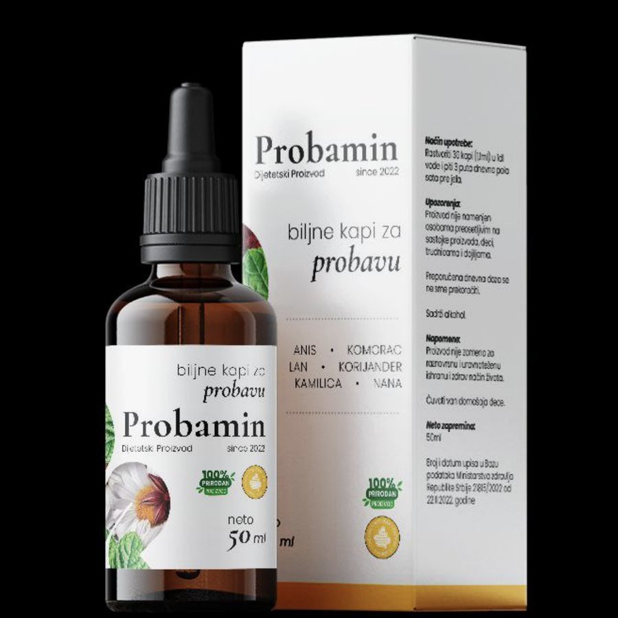 Probamin — bočica biljnih kapi od 50 ml i kutija