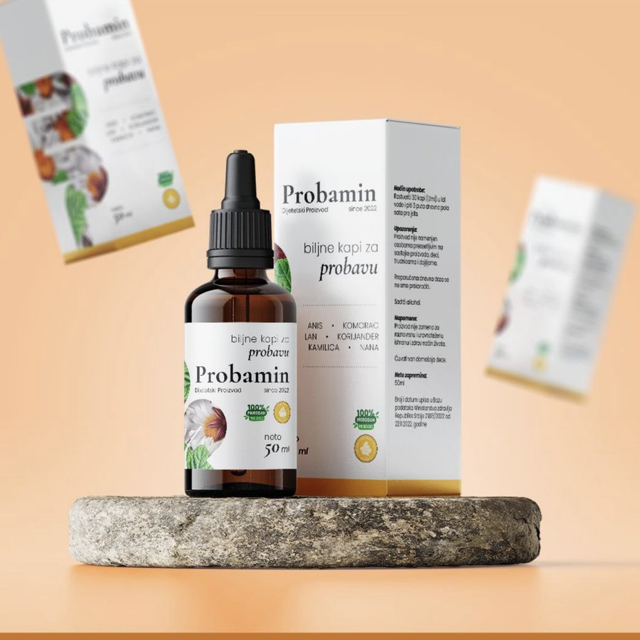 Probamin — bočica biljnih kapi od 50 ml i kutija